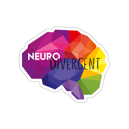 Neurodivergent Rainbow Prism Brain Die-Cut Stickers