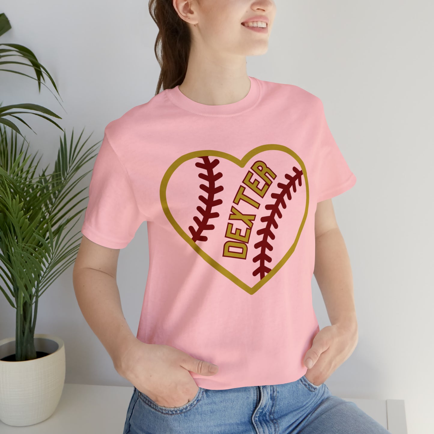 Copy of Dexter Baseball Large Heart Unisex T-shirt