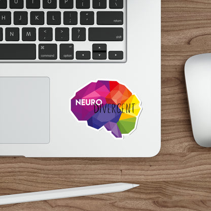 Neurodivergent Rainbow Prism Brain Die-Cut Stickers