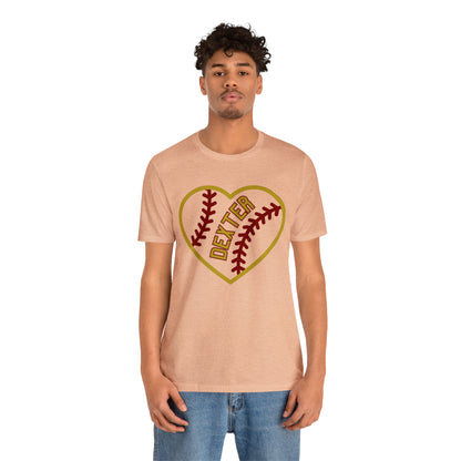 Copy of Dexter Baseball Large Heart Unisex T-shirt