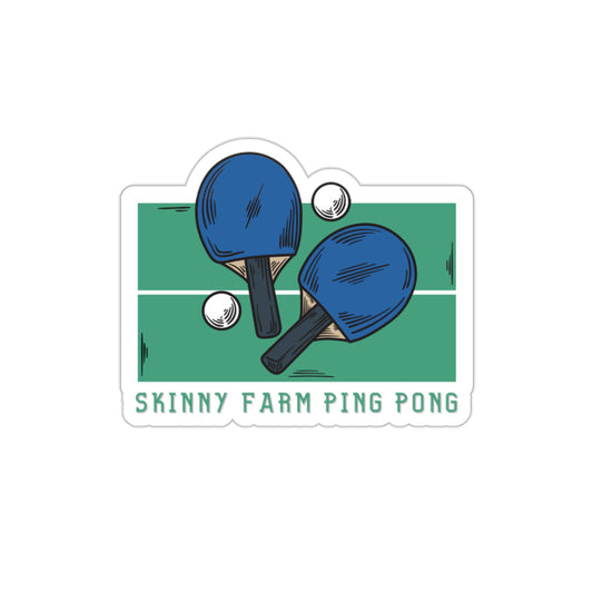 Skinny Farm Ping Pong Table Die-Cut Stickers