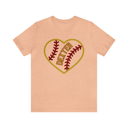 Copy of Dexter Baseball Large Heart Unisex T-shirt