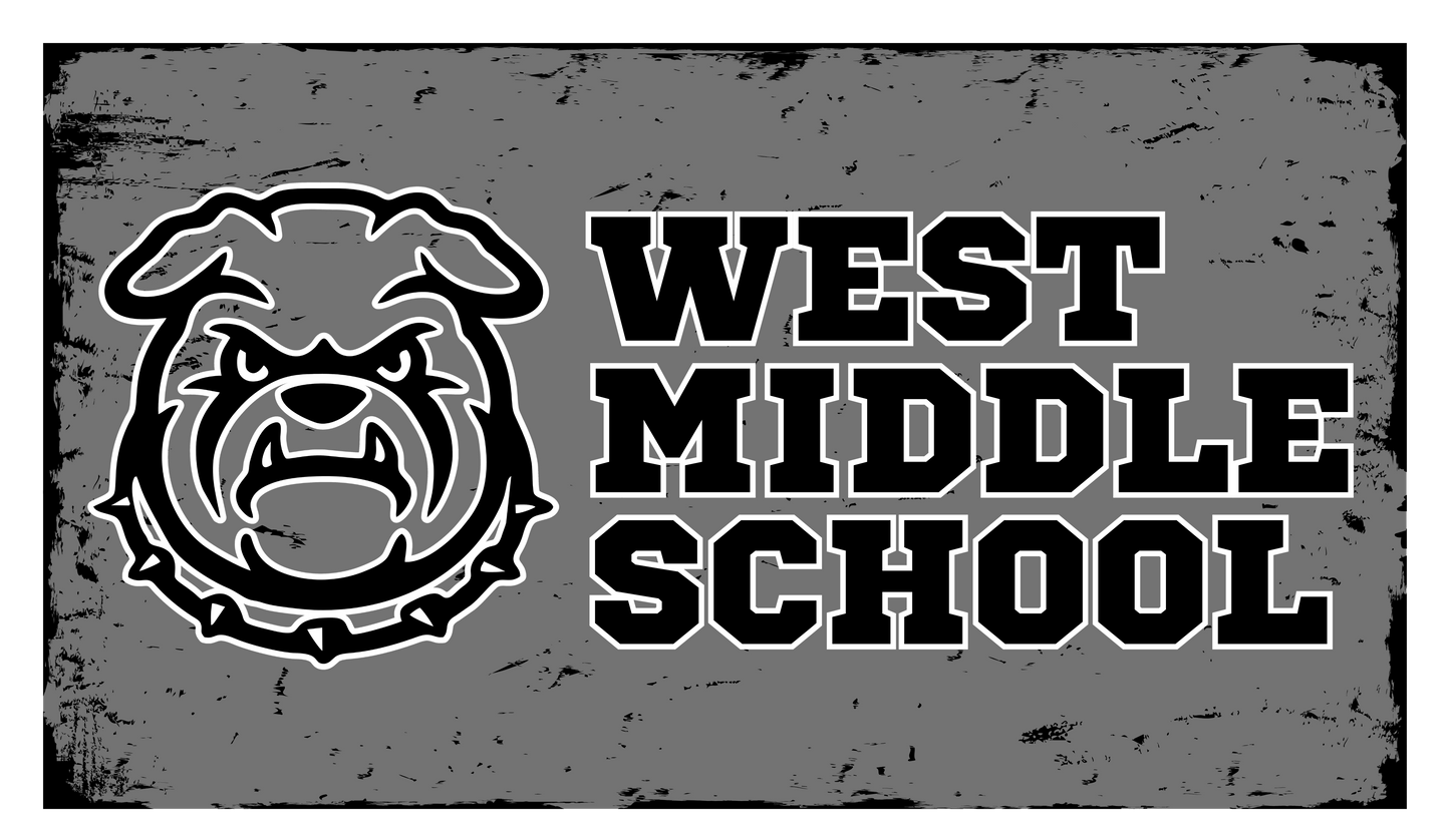 West WMS Grey Die Cut Sticker 2x3"