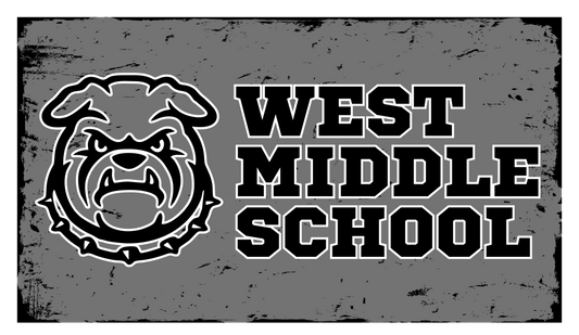 West WMS Grey Die Cut Sticker 2x3"