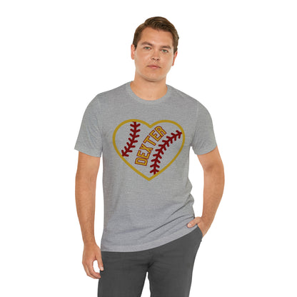 Copy of Dexter Baseball Large Heart Unisex T-shirt