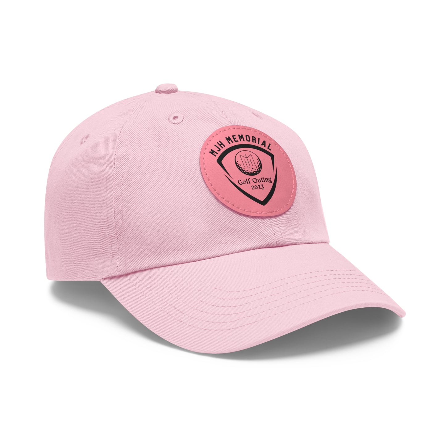 MJH Golf Shield Logo Dad Hat with Leather Patch (Round)