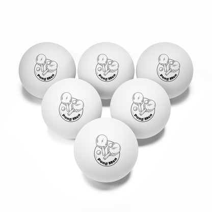 Pong Men Outline Ping Pong Balls, 6 pcs