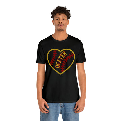 Copy of Dexter Baseball Large Heart Unisex T-shirt