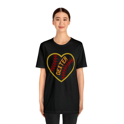 Copy of Dexter Baseball Large Heart Unisex T-shirt