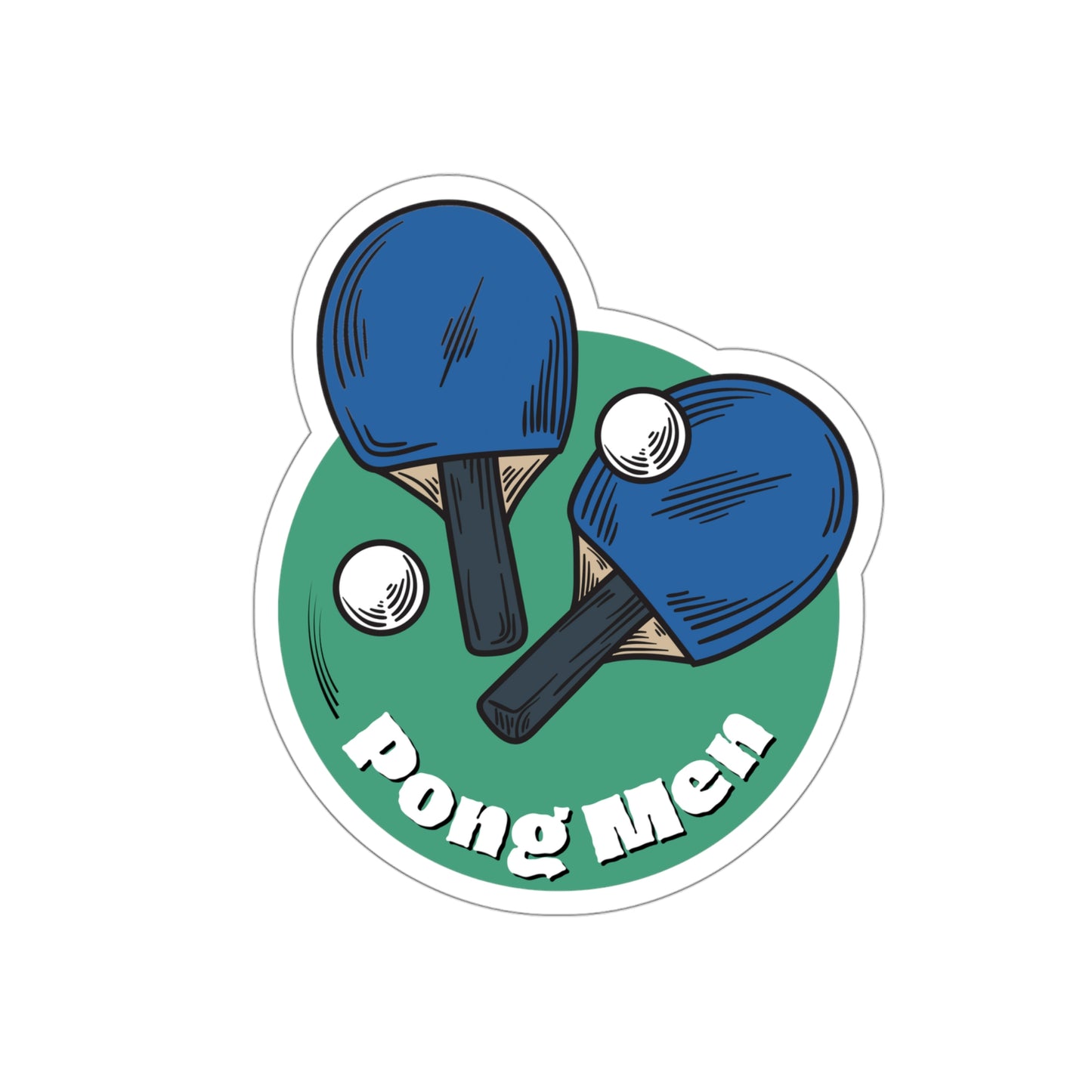 Pong Men Die-Cut Stickers