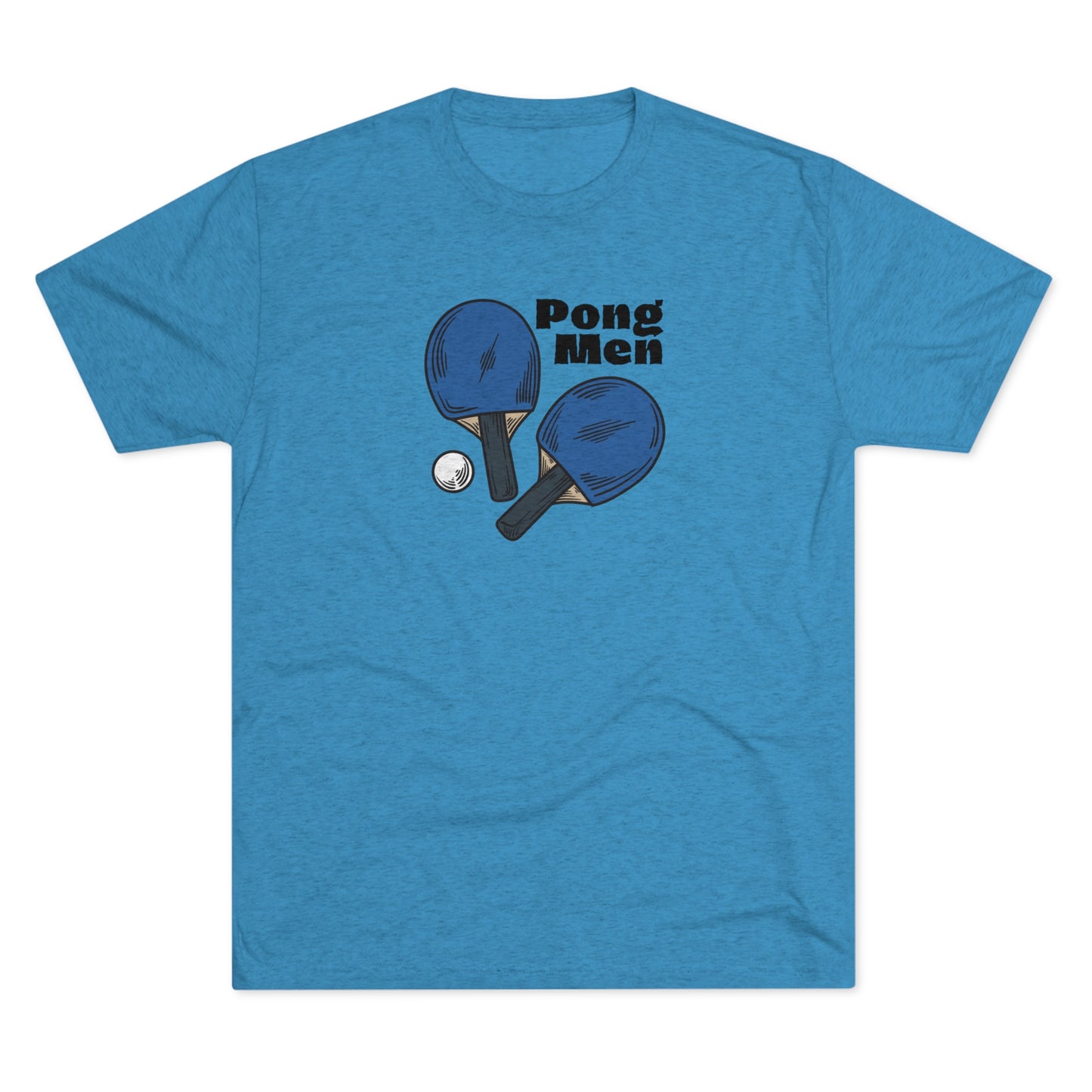 Pong Men Blue Paddle (Front Only) Unisex Tri-blend T-shirt