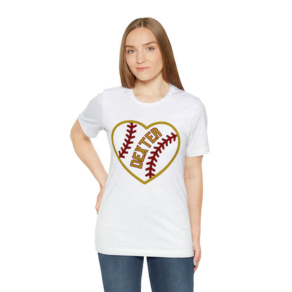 Copy of Dexter Baseball Large Heart Unisex T-shirt