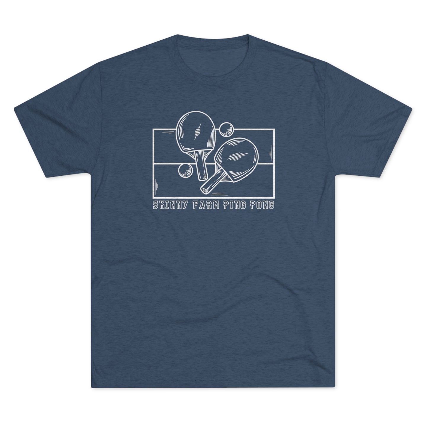 Skinny Farm Ping Pong Table Outline (Front Only) Unisex Tri-blend T-shirt