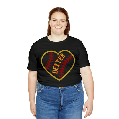 Copy of Dexter Baseball Large Heart Unisex T-shirt