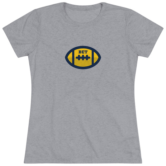 Bet - Cute Football Women's Tri-blend T-shirt