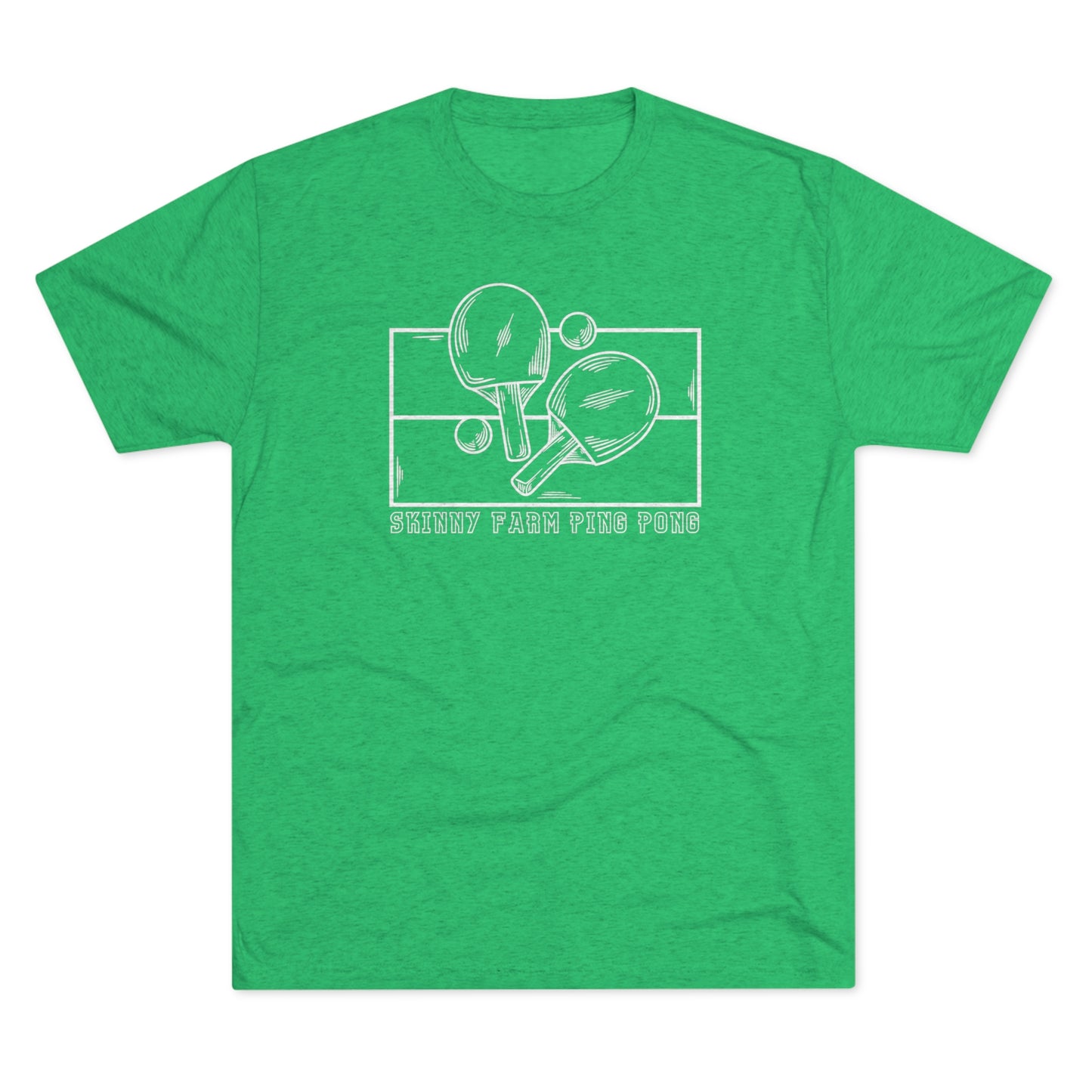 Skinny Farm Ping Pong Table Outline (Front Only) Unisex Tri-blend T-shirt