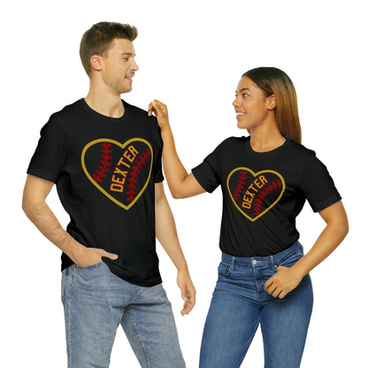 Copy of Dexter Baseball Large Heart Unisex T-shirt