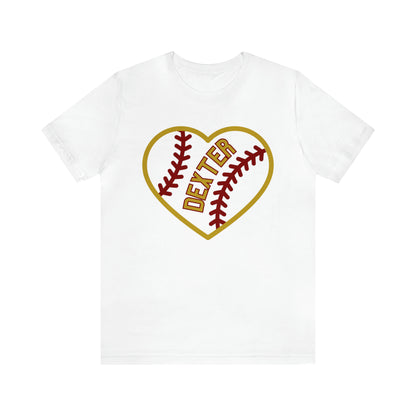 Copy of Dexter Baseball Large Heart Unisex T-shirt