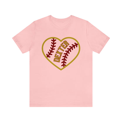 Copy of Dexter Baseball Large Heart Unisex T-shirt