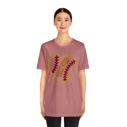 Copy of Dexter Baseball Large Heart Unisex T-shirt