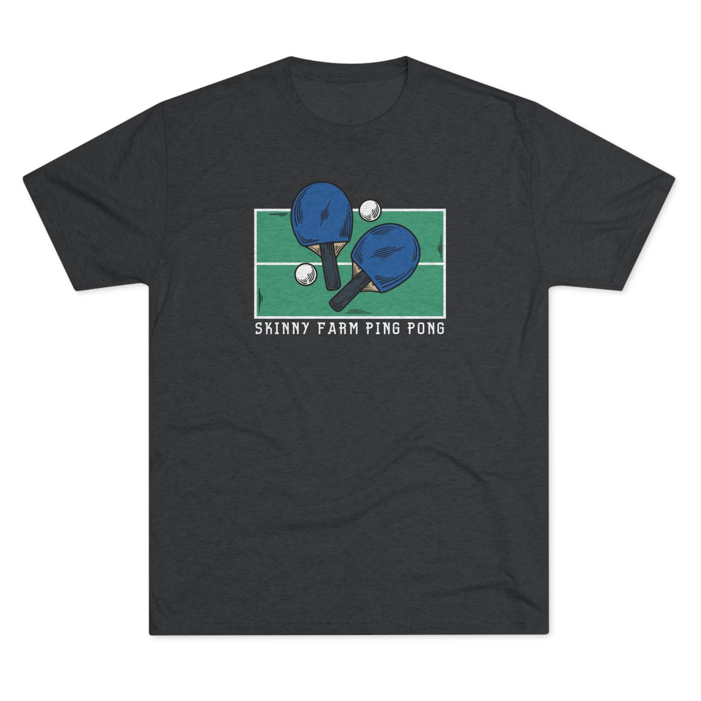 Skinny Farm Ping Pong Table (Front Only) Unisex Tri-blend T-shirt