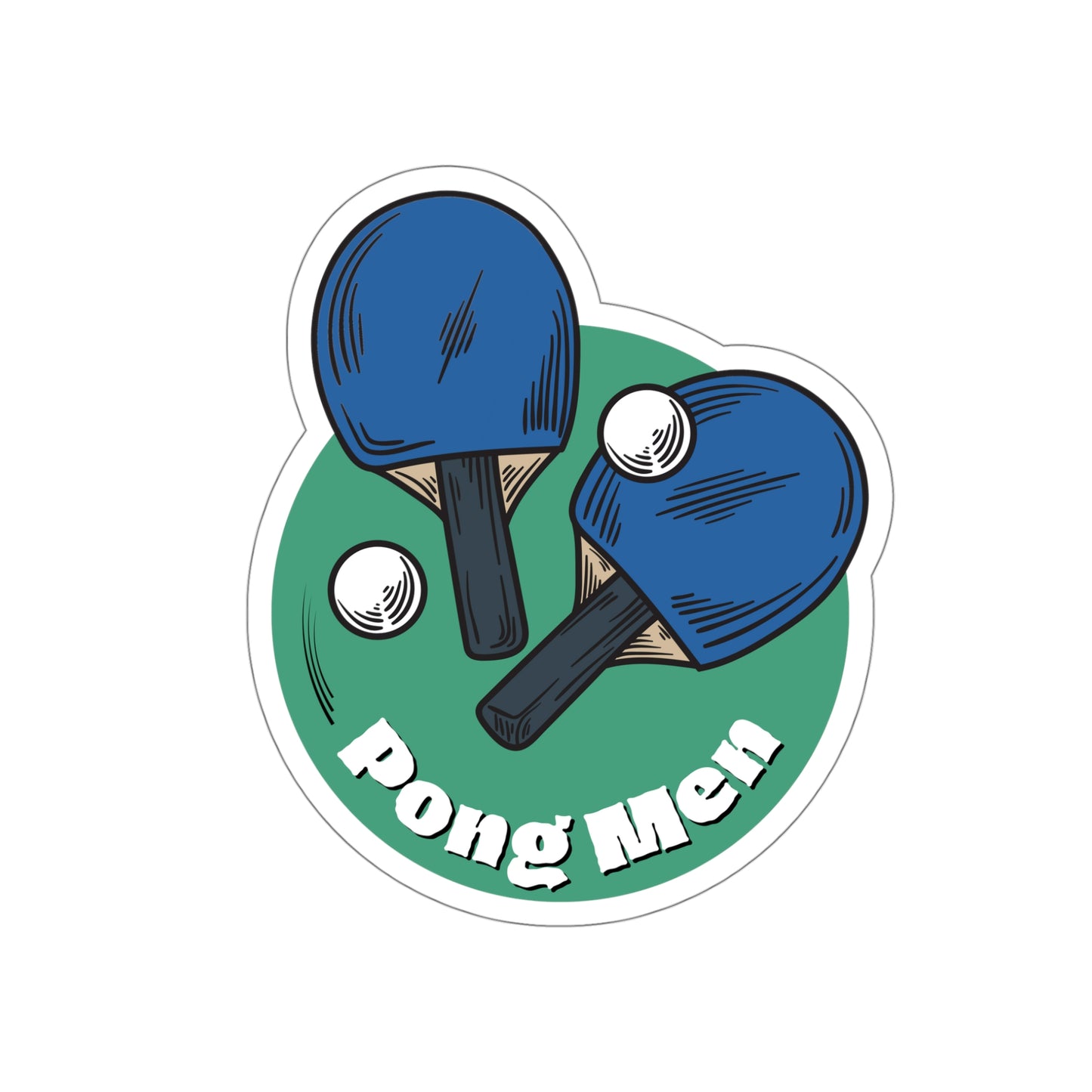 Pong Men Die-Cut Stickers