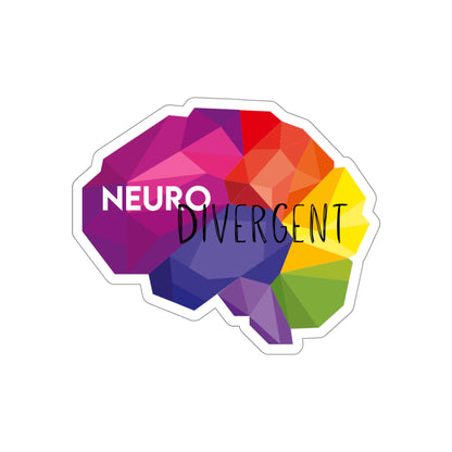 Neurodivergent Rainbow Prism Brain Die-Cut Stickers