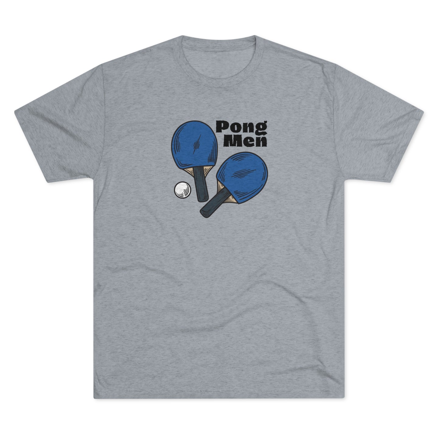 Pong Men Blue Paddle (Front Only) Unisex Tri-blend T-shirt