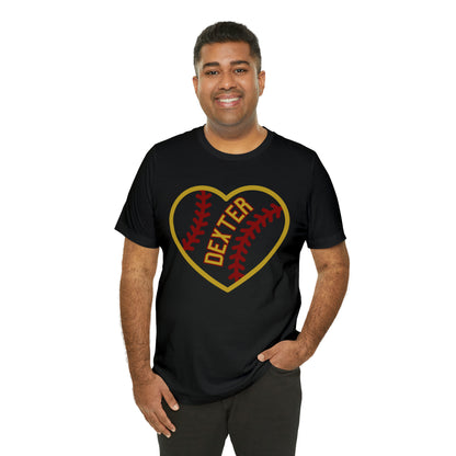 Copy of Dexter Baseball Large Heart Unisex T-shirt