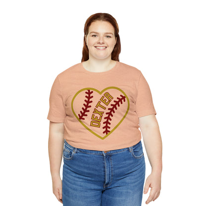 Copy of Dexter Baseball Large Heart Unisex T-shirt