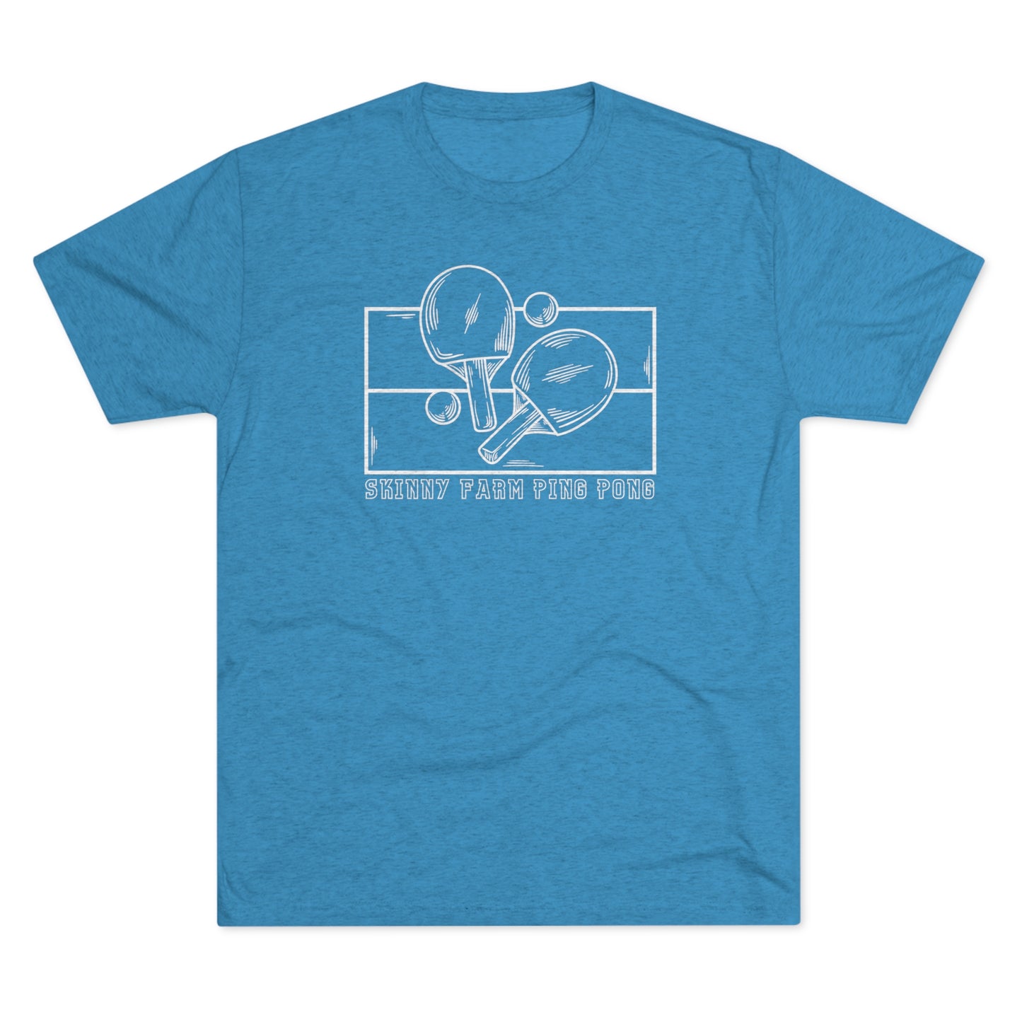 Skinny Farm Ping Pong Table Outline (Front Only) Unisex Tri-blend T-shirt