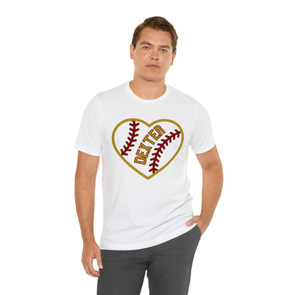 Copy of Dexter Baseball Large Heart Unisex T-shirt