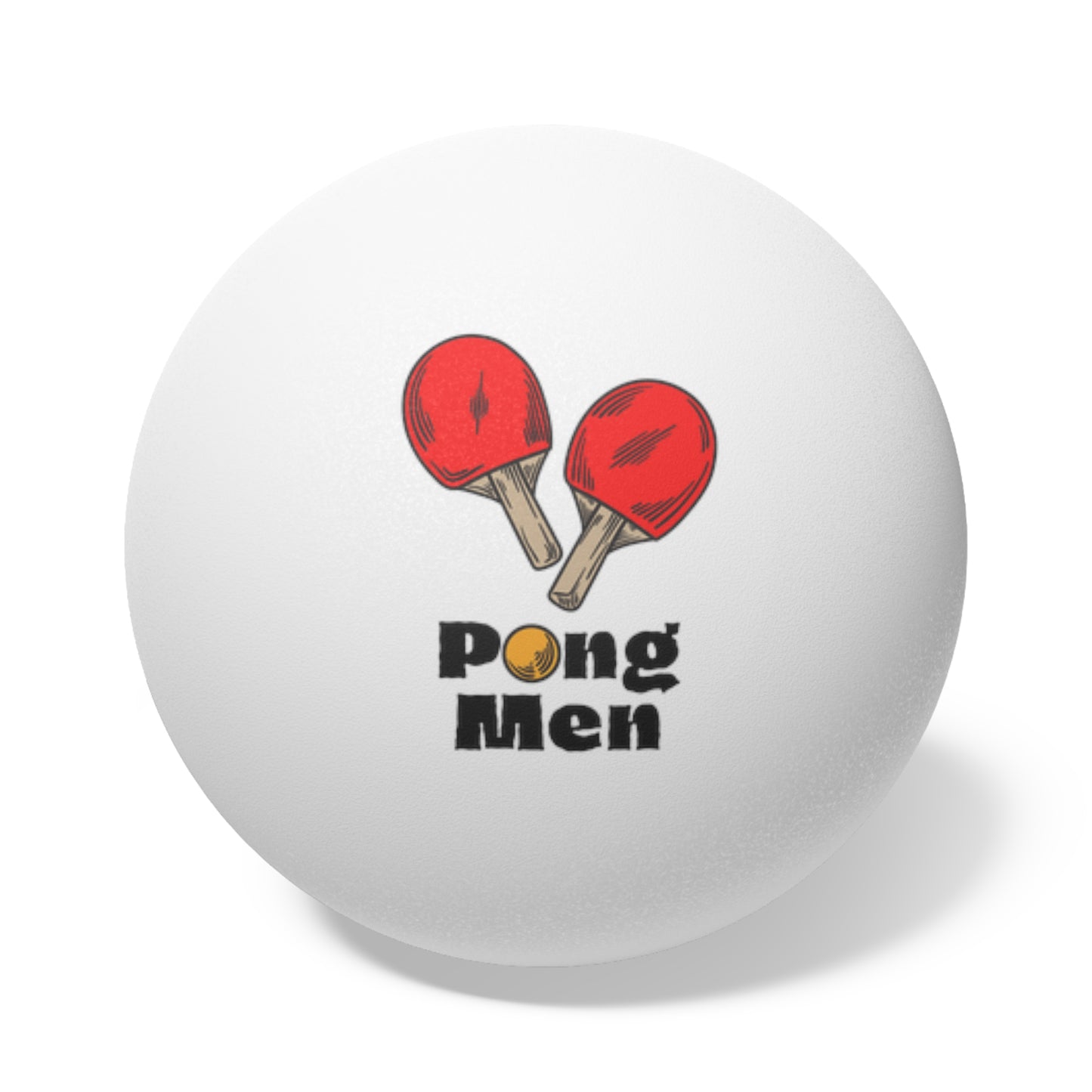 Pong Men Red Paddle Ping Pong Balls, 6 pcs