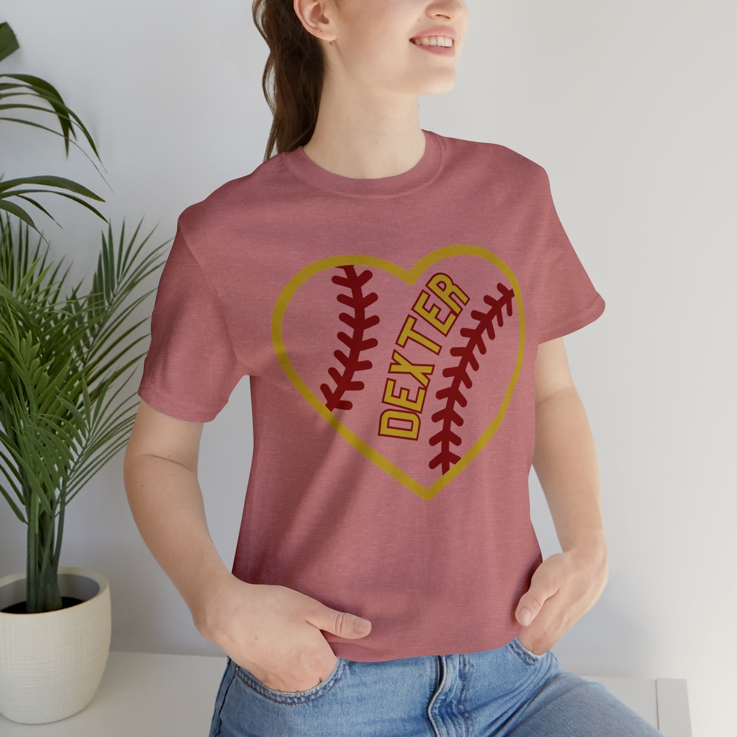 Copy of Dexter Baseball Large Heart Unisex T-shirt