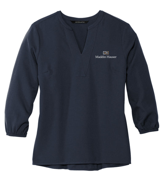 MH Mercer+Mettle Women's Stretch Crepe 3/4-Sleeve Blouse (MM2011)