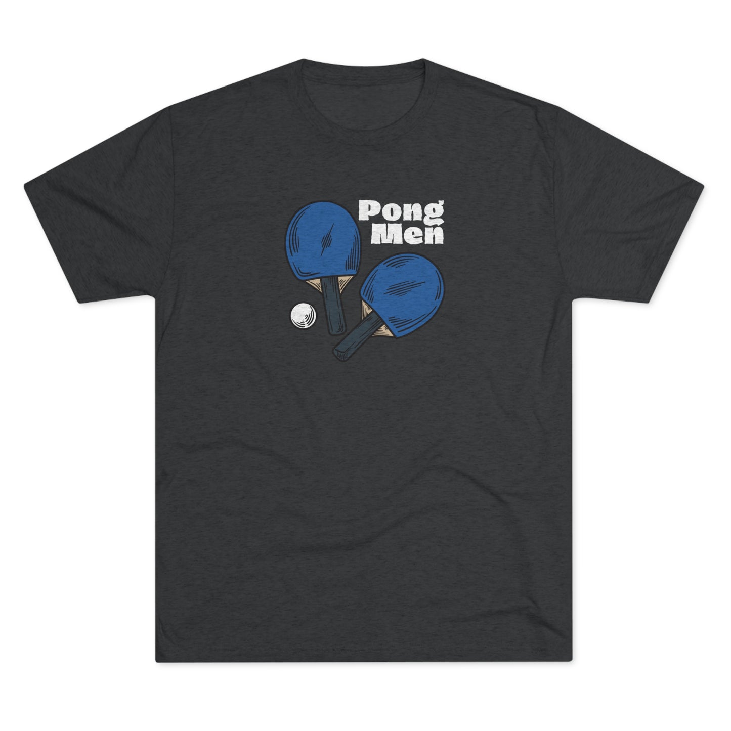 Pong Men Blue Paddle (Front Only) Unisex Tri-blend T-shirt