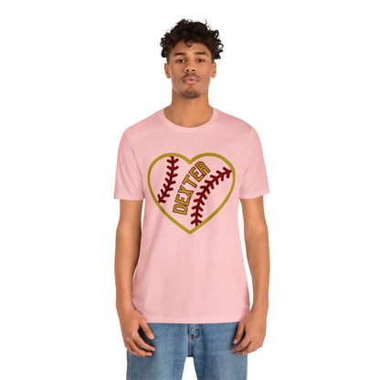 Copy of Dexter Baseball Large Heart Unisex T-shirt