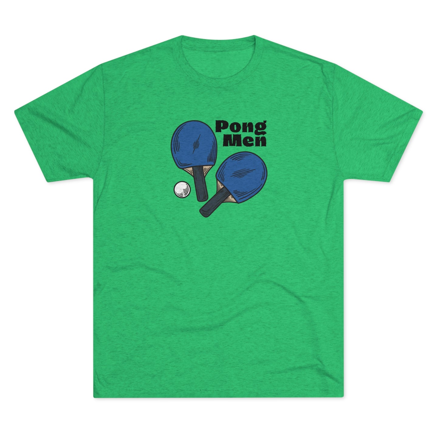 Pong Men Blue Paddle (Front Only) Unisex Tri-blend T-shirt