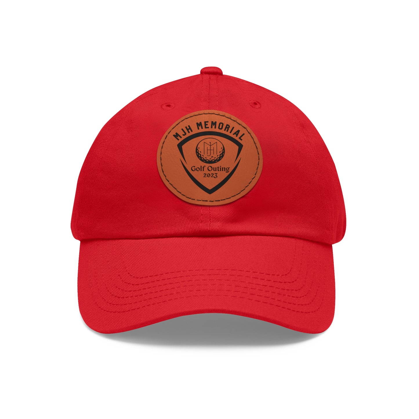 MJH Golf Shield Logo Dad Hat with Leather Patch (Round)