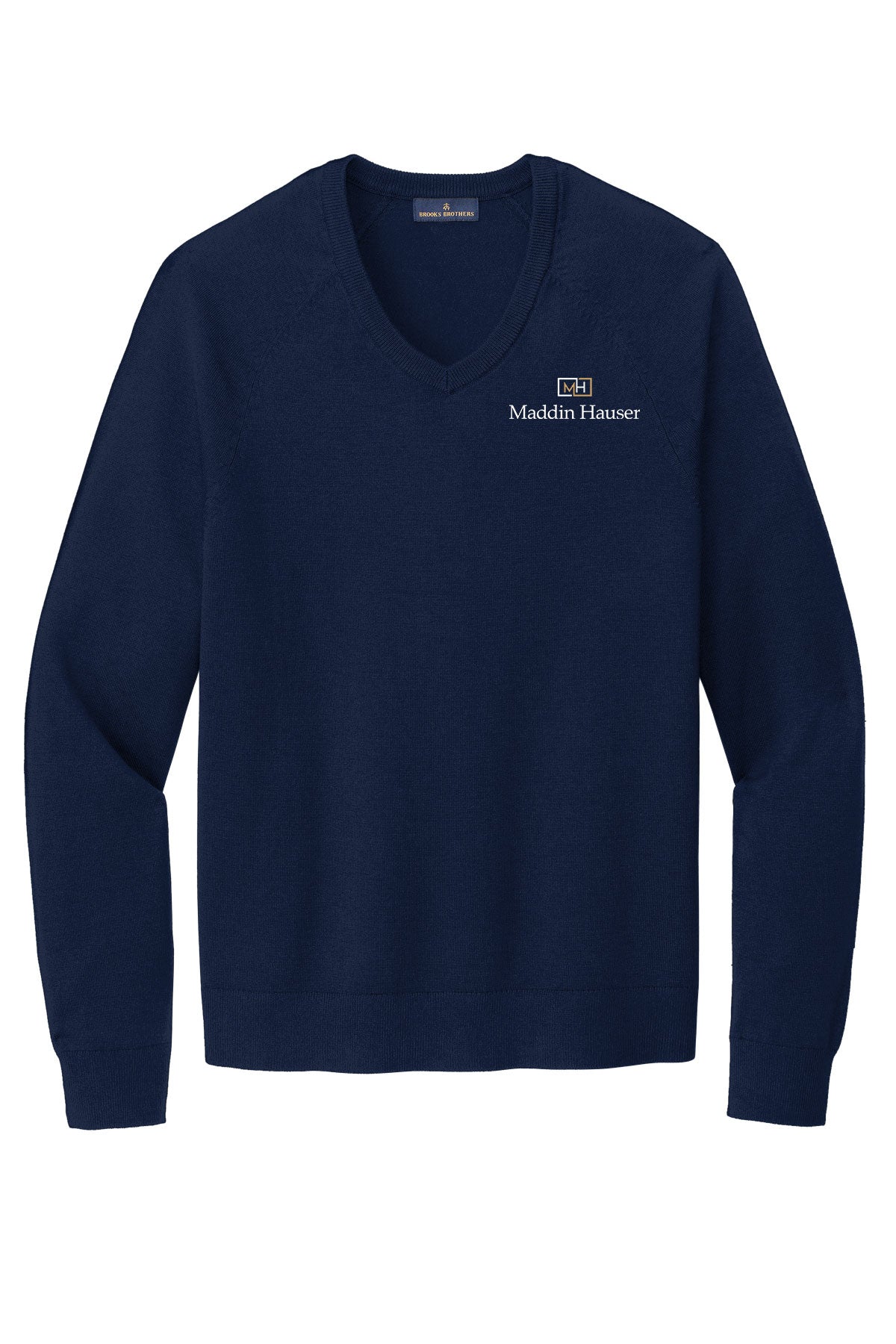MH Brooks Brothers® Cotton Stretch V-Neck Sweater (BB18400)