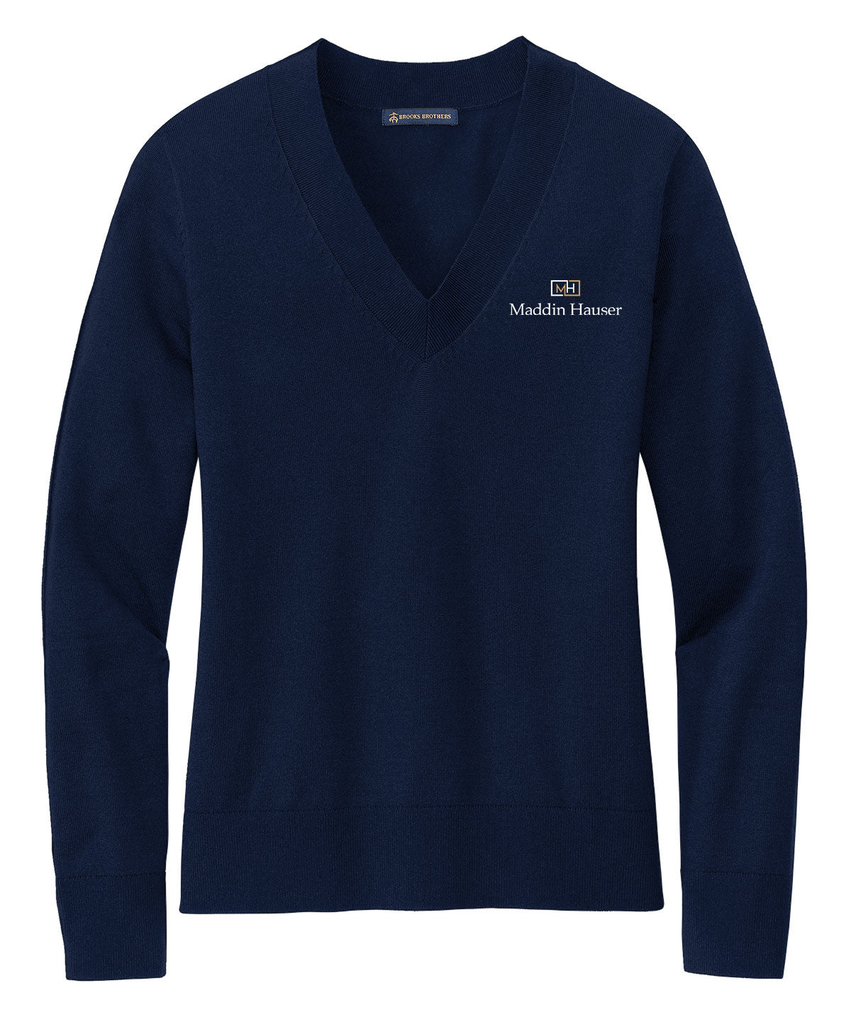 MH Brooks Brothers Women’s Cotton Stretch V-Neck Sweater (BB18401)