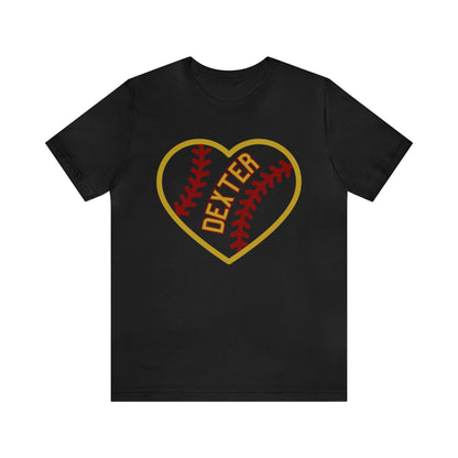 Copy of Dexter Baseball Large Heart Unisex T-shirt