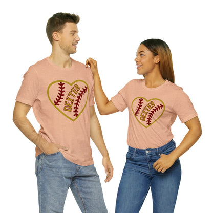 Copy of Dexter Baseball Large Heart Unisex T-shirt