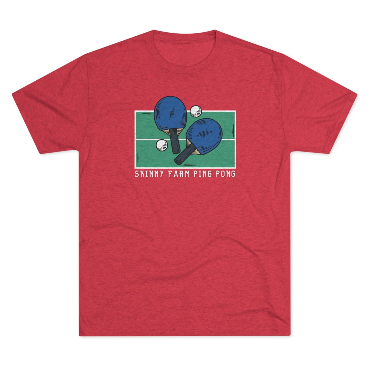 Skinny Farm Ping Pong Table (Front Only) Unisex Tri-blend T-shirt