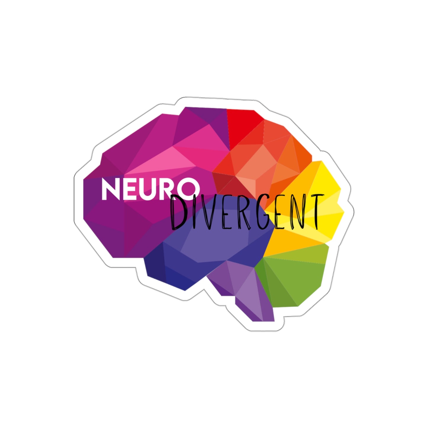 Neurodivergent Rainbow Prism Brain Die-Cut Stickers