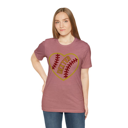 Copy of Dexter Baseball Large Heart Unisex T-shirt