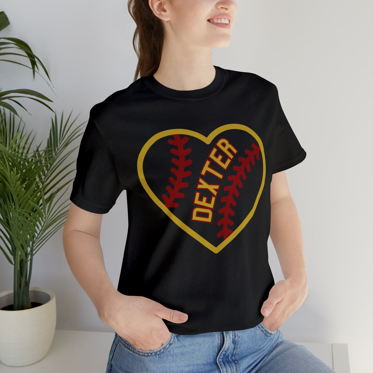 Copy of Dexter Baseball Large Heart Unisex T-shirt