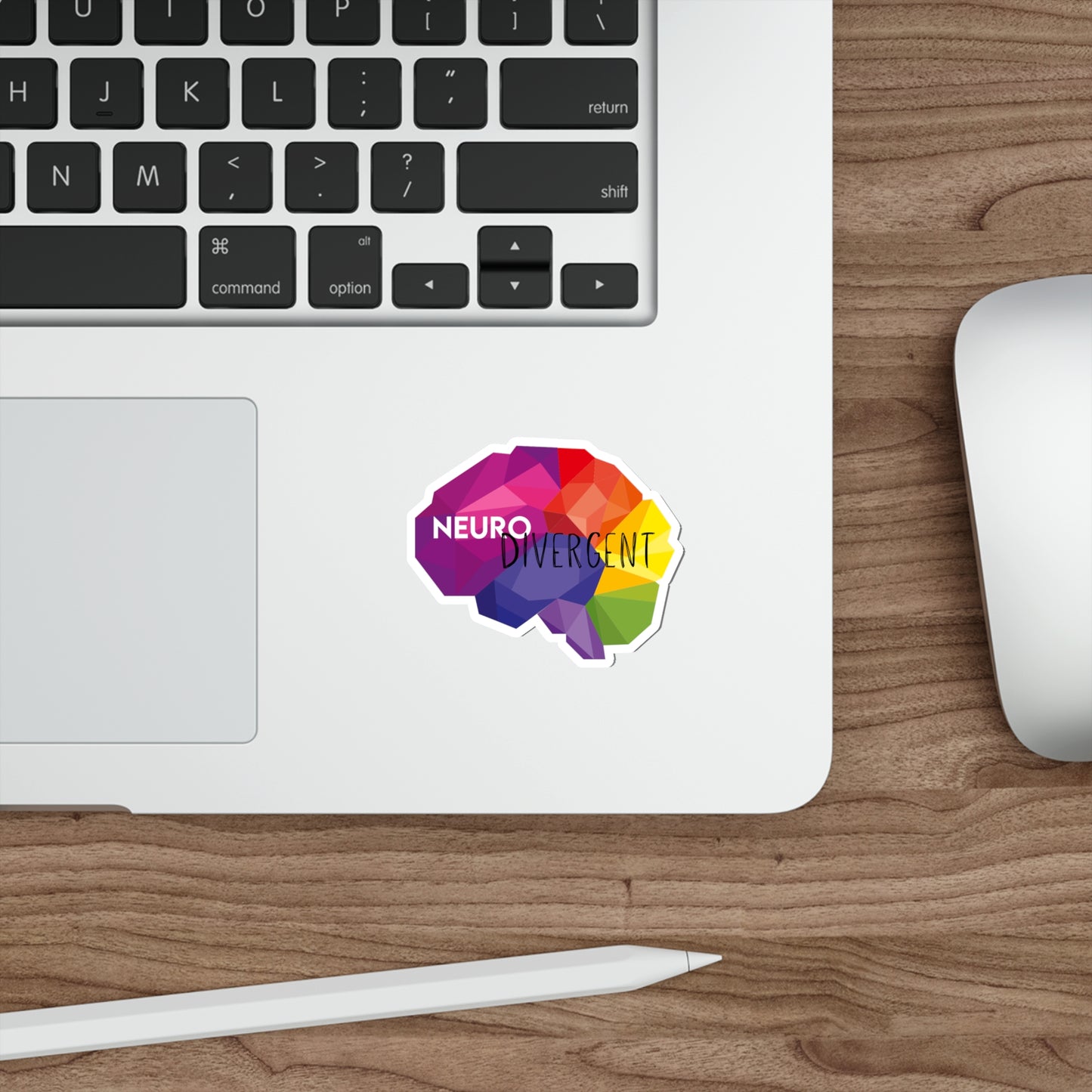 Neurodivergent Rainbow Prism Brain Die-Cut Stickers