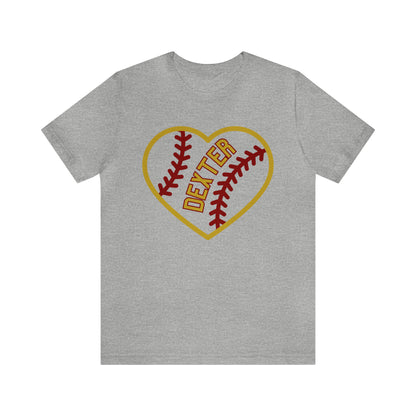 Copy of Dexter Baseball Large Heart Unisex T-shirt