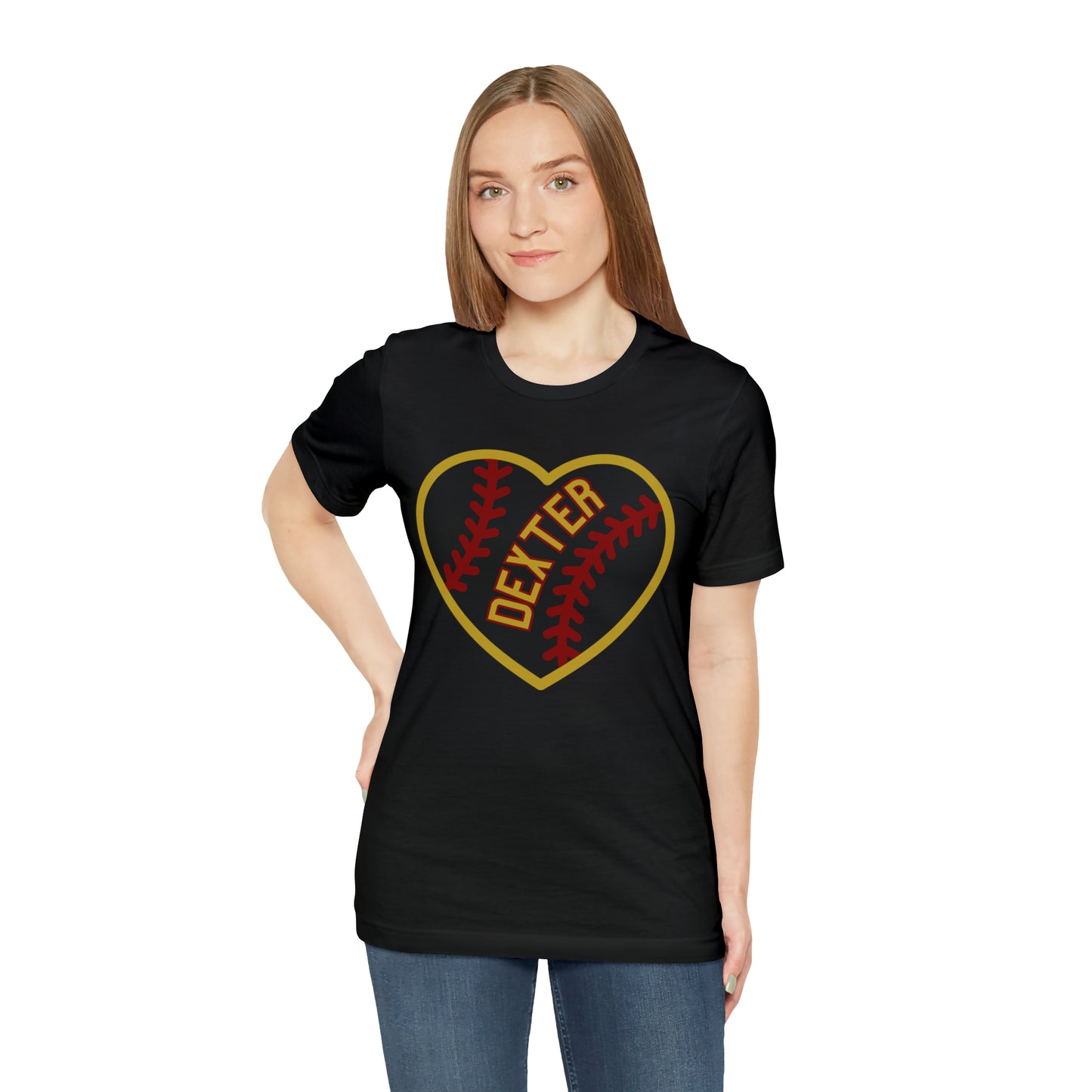 Copy of Dexter Baseball Large Heart Unisex T-shirt